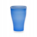 kubek plastikowy z pokrywką niebieski