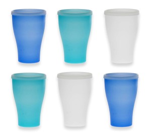Kubek plastikowy 500 ml z pokrywką zestaw 6 szt