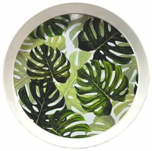 Taca okrągła z nadrukiem 35 cm Monstera